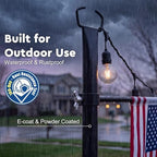 10Ft String Light Poles 6 Pack, Light Poles for Outside, Deck Decor, alternate view 4