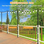10Ft String Light Poles 6 Pack, Light Poles for Outside Lights, Outdoor with Fence Brackets Hanging Lights, alternate view 6