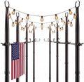 10Ft String Light Poles 8 Pack, Light Poles for Outside, Deck Decor