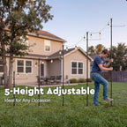 10Ft String Light Poles 8 Pack, Light Poles for Outside, Deck Decor, alternate view 6