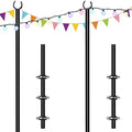 10ft String Light Poles for Deck Fence, Light Poles for Outdoor String Light, Perfect for Garden, Backyard, and