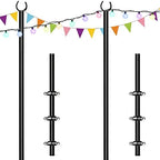 10ft String Light Poles for Deck Fence, Light Poles for Outdoor String Light, Perfect for Garden, Backyard, and