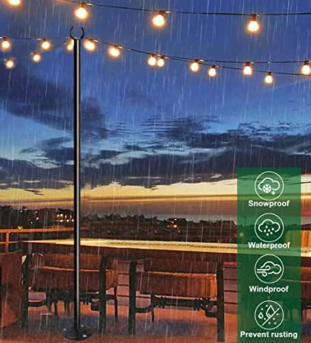 10ft String Light Poles for Deck Fence, Light Poles for Outdoor String Light, Perfect for Garden, Backyard, and, alternate