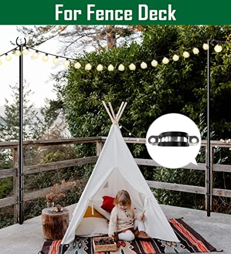 10ft String Light Poles for Deck Fence, Light Poles for Outdoor String Light, Perfect for Garden, Backyard, and, alternate