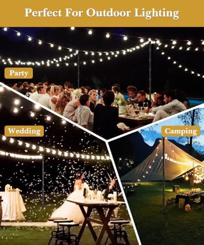 10Ft String Light Poles for Grass & Soil, Outdoor Light Stand with 5-Prong Fork Base, Heavy-Duty Metal Poles for, alternate