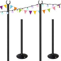 10ft String Light Poles for Hard Surfaces, Light Poles for Outdoor String Light, Perfect for Garden, Backyard