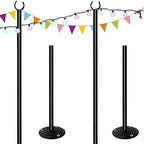10ft String Light Poles for Hard Surfaces, Light Poles for Outdoor String Light, Perfect for Garden, Backyard