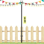 10ft String Light Poles for Outdoors, Outside Light Poles for Deck, Fence, Backyard, Patio, Outdoor Lighting