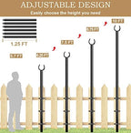 10ft String Light Poles for Outdoors, Outside Light Poles for Deck, Fence, Backyard, Patio, Outdoor Lighting, alternate view
