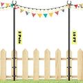 10ft String Light Poles for Outdoors, Outside Light Poles for Deck, Fence, Backyard, Patio, Outdoor Lighting
