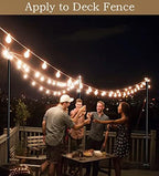 10ft String Light Poles for Outdoors, Outside Light Poles for Deck, Fence, Backyard, Patio, Outdoor Lighting, alternate view
