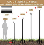 10ft String Light Poles for Outdoors, Outside Light Poles with 5-Prong Base, Suit for Garden, Backyard, Patio, alternate view