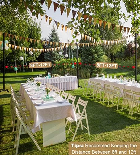 10ft String Light Poles for Outdoors, Outside Light Poles with 5-Prong Base, Suit for Garden, Backyard, Patio, alternate view