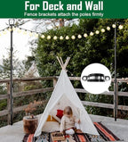 10Ft String Light Poles for Outside - 2 Pack Adjustable Metal Poles for Outdoor String Lights, Rustproof &, alternate view 3