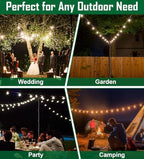10Ft String Light Poles for Outside - 2 Pack Adjustable Metal Poles for Outdoor String Lights, Rustproof &, alternate view 5