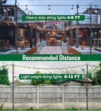 10Ft String Light Poles for Outside - 2 Pack Adjustable Metal Poles for Outdoor String Lights, Rustproof &, alternate view 7