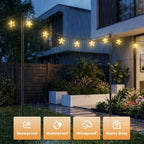 10FT String Light Poles, Heavy Duty Outdoor Light Pole Stand, 5-Prong Reinforced Steel Base, Anti-Rust, for, alternate view 3