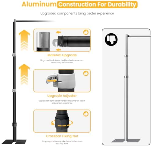 10ft x 10ft Adjustable Pipe and Drape Backdrop Stand Kit(Black) in Black, alternate view 3