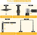 10ft x 10ft Adjustable Pipe and Drape Backdrop Stand Kit(Black) in Black, alternate view 6