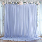10ft x 10ft Baby Blue Backdrop Curtains, Wrinkle-Free Sheer Chiffon Fabric Photo Backdrop Draping Fabric for, alternate view