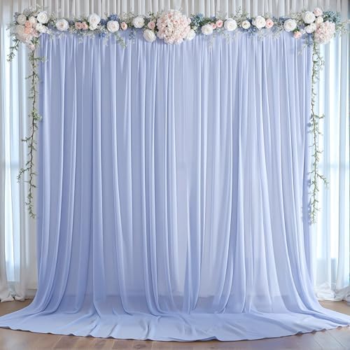 10ft x 10ft Baby Blue Backdrop Curtains, Wrinkle-Free Sheer Chiffon Fabric Photo Backdrop Draping Fabric for, alternate view