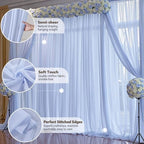 10ft x 10ft Baby Blue Backdrop Curtains, Wrinkle-Free Sheer Chiffon Fabric Photo Backdrop Draping Fabric for, alternate view