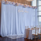 10ft x 10ft Baby Blue Backdrop Curtains, Wrinkle-Free Sheer Chiffon Fabric Photo Backdrop Draping Fabric for, alternate view