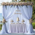 10ft x 10ft Baby Blue Backdrop Curtains, Wrinkle-Free Sheer Chiffon Fabric Photo Backdrop Draping Fabric for, alternate view