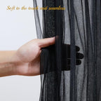 10ft X 10ft Black Sheer Backdrop Curtain for Parties, Tulle Sheer Fabric Backdrop Curtain Drapes for Baby Shower, alternate