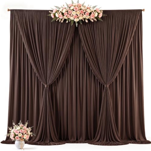 10ft x 10ft Brown Backdrop Curtains, Brown Drapes for Backdrop Fabric in 10 ft X 10 ft(2 Panels 5ft X 10ft) in, alternate