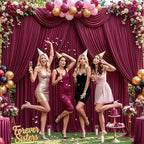 10ft x 10ft Burgundy Backdrop Curtains, Burgundy Drapes for Backdrop Draping Fabric Christmas Wedding Birthday, alternate