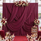 10ft x 10ft Burgundy Backdrop Curtains, Burgundy Drapes for Backdrop Fabric in 10 ft X 10 ft(2 Panels 5ft X, alternate view 2