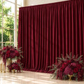10ft x 10ft Burgundy Backdrop Curtains for Parties, 2 Panels 5ft x 10ft Wrinkle-Free Polyester Photo Backdrop