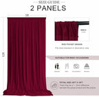 10ft x 10ft Burgundy Backdrop Curtains for Parties, 2 Panels 5ft x 10ft Wrinkle-Free Polyester Photo Backdrop, alternate view