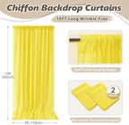 10ft x 10ft Canary Yellow Backdrop Curtain Drapes, Wrinkle-Free Sheer Chiffon Fabric Photo Backgroud Panels for, alternate