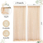 10ft x 10ft Champagne Backdrop Curtain with Lights String for Parties, Sheer Wedding Photo Backdrops Drapes for, alternate