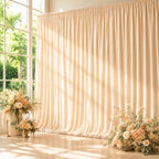 10ft x 10ft Champagne Backdrop Curtains for Parties, 2 Panels 5ft x 10ft Wrinkle-Free Polyester Photo Backdrop