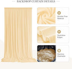 10ft x 10ft Champagne Backdrop Curtains for Parties, 2 Panels 5ft x 10ft Wrinkle-Free Polyester Photo Backdrop, alternate