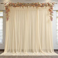 10ft x 10ft Champagne Backdrop Curtains, Wrinkle-Free Sheer Chiffon Fabric Photo Backdrop Drapes for Wedding