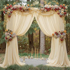 10ft x 10ft Champagne Backdrop Curtains, Wrinkle-Free Sheer Chiffon Fabric Photo Backdrop Drapes for Wedding, alternate view