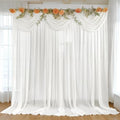 10ft x 10ft Cream White Backdrop Curtains, Wrinkle-Free Sheer Chiffon Fabric Photo Backdrop Drapes for Wedding