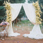 10ft x 10ft Cream White Backdrop Curtains, Wrinkle-Free Sheer Chiffon Fabric Photo Backdrop Drapes for Wedding, alternate