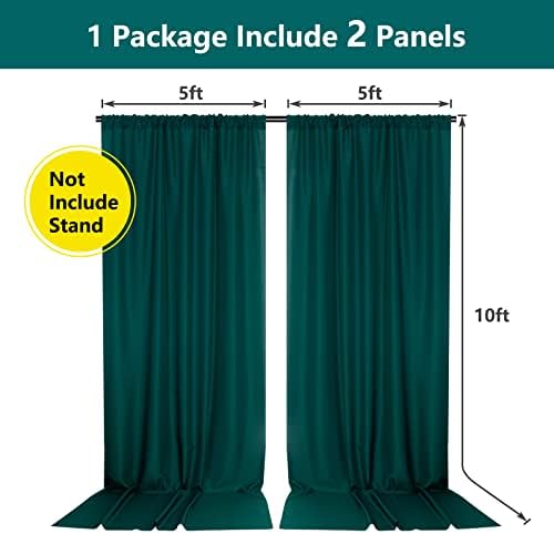 10ft x 10ft Curtains Hunter Green Backdrop Curtains for Parties Wedding Stage Curtains Rod Pocket Sliding Drapes, alternate