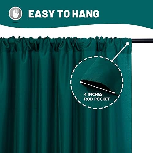 10ft x 10ft Curtains Hunter Green Backdrop Curtains for Parties Wedding Stage Curtains Rod Pocket Sliding Drapes, alternate