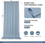 10ft x 10ft Dusty Blue Backdrop Drapes for Wedding Parties, 2 Panels Wrinkle-Free Polyester Fabric Background, alternate view