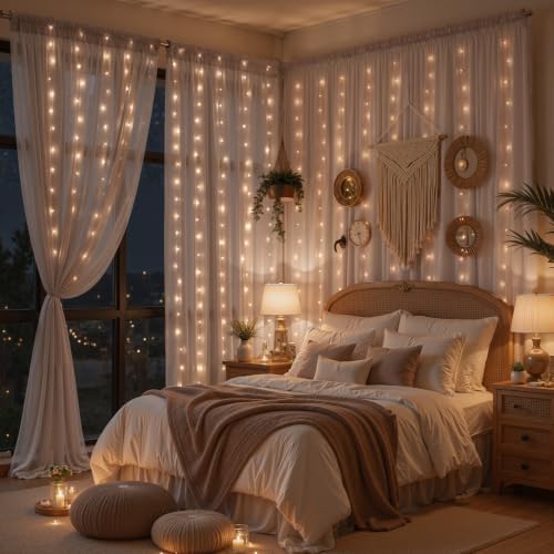 10ft x 10ft Dusty Khaki Chiffon Backdrop Curtain with Lights String for Parites Wedding Wrinkle Free Curtain, alternate view
