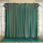 10ft x 10ft Emerald Green Backdrop Curtains, Wrinkle-Free Sheer Chiffon Fabric Photo Backdrop Drapes for Wedding