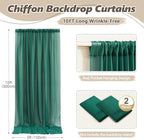 10ft x 10ft Emerald Green Backdrop Curtains, Wrinkle-Free Sheer Chiffon Fabric Photo Backdrop Drapes for Wedding, alternate