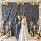 10ft x 10ft Gray Backdrop Curtains, Gray Drapes for Backdrop Draping Fabric Wedding Birthday Party Baby Bridal, alternate