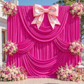 10ft x 10ft Hot Pink Backdrop Curtains, Hot Pink Drapes for Backdrop Draping Fabric Wedding Birthday Party Baby